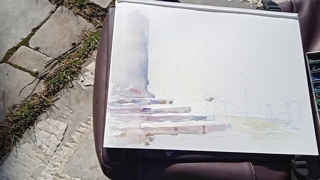 Акварельный набросок здания. Художник Федор Усачев смотреть онлайн