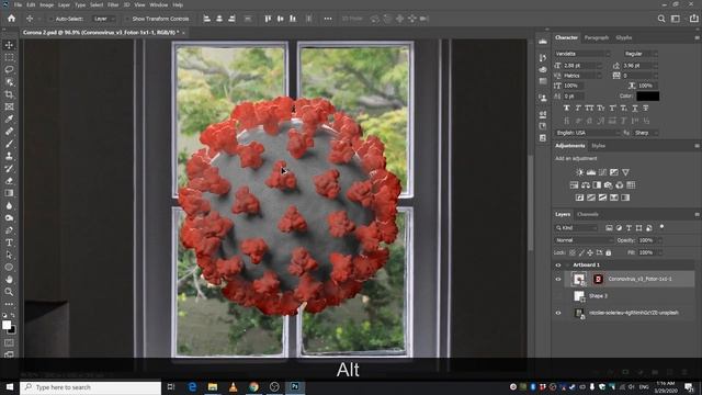 I DID THIS TO CORONA VIRUS | Photoshop Tutorial | Step by Step смотреть онлайн