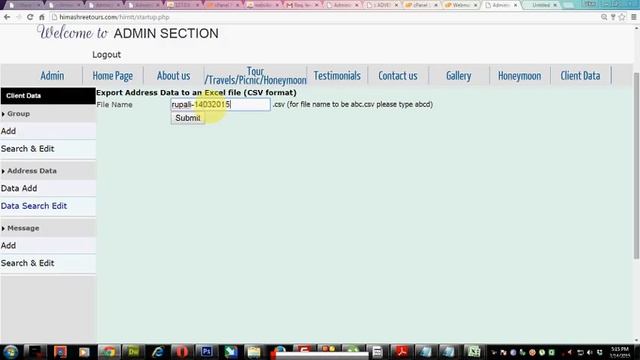Himashree Tours : Extract data to excel(CSV format) смотреть онлайн