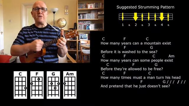 Blowin' in the Wind - Bob Dylan / Peter, Paul & Mary - Ukulele Strum-Along Lesson - Jez Quayle смотреть онлайн