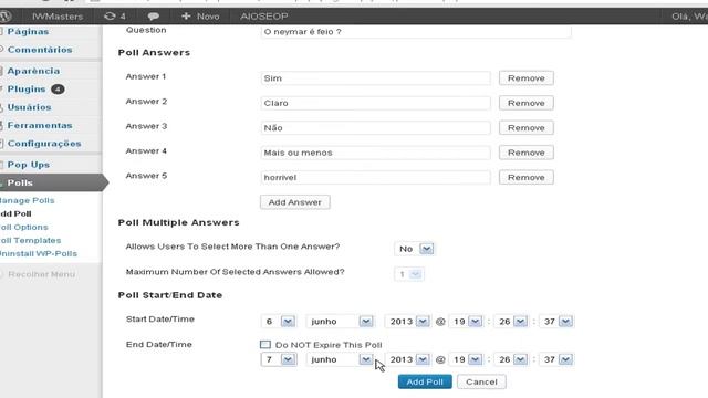 Criando enquetes com plugin wp polls do Wordpress - www.iwmasters.hostoi.com смотреть онлайн