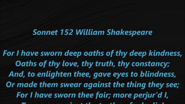 Sonnet 152 Song Shakespeare In loving thee thou know’st lyrics words text sing along music смотреть онлайн