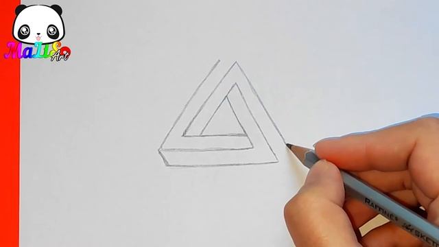 Как нарисовать НЕВОЗМОЖНЫЙ ТРЕУГОЛЬНИК | Самый простой способ Легко запомнить| 3D Оптическая иллюзи смотреть онлайн