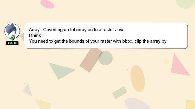 Array : Coverting an Int array on to a raster Java смотреть онлайн