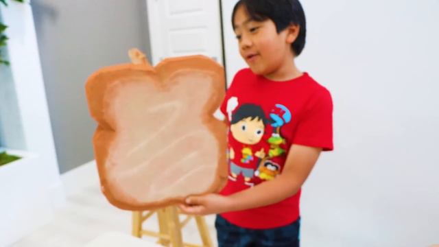 Ryan's Pretend Play Food Restaurant With Peanut Butter And Jelly Sandwich!