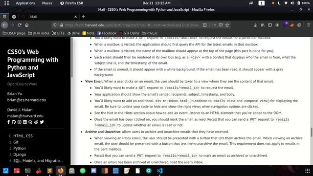 CS50W project 3(mail) смотреть онлайн