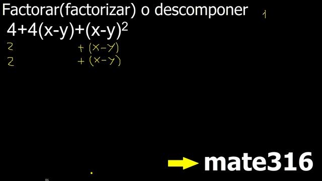 4+4(x-y)+(x-y)2 factorar factorizar descomponer , ejercicio resuelto ejemplo смотреть онлайн