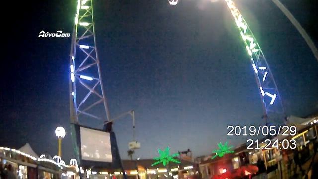 Парк аттракционов и улица в Айя-Напе КИПР в мае 2019 г. смотреть онлайн