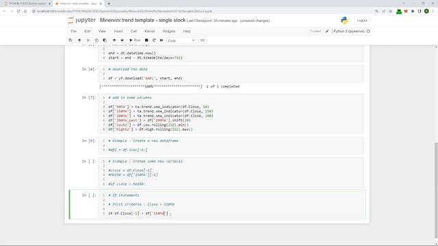 Minervini trend template in Python part one смотреть онлайн