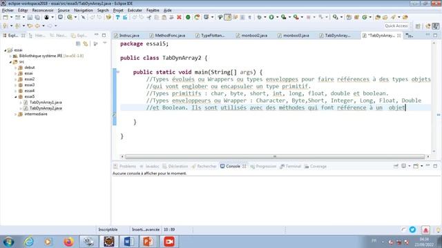 CI2SE Bases Java 077 Tableaux Tableaux Dynamiques Wrapper Parse смотреть онлайн