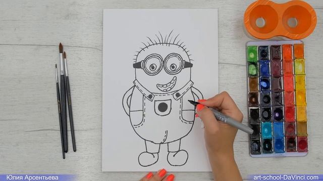 Мини-урок рисования для детей "Миньон". смотреть онлайн