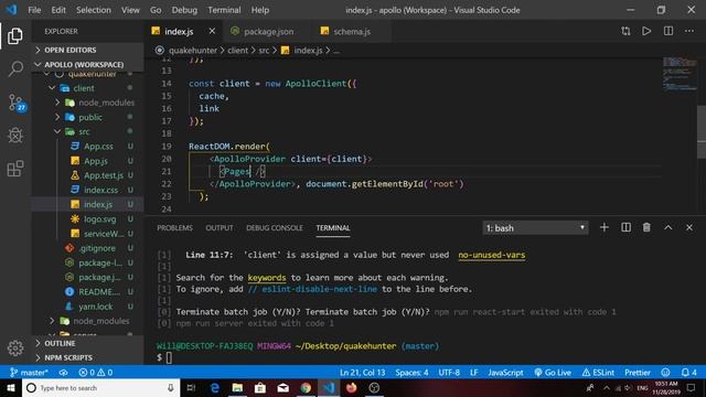 Full Stack Apollo GraphQL With React and Node: Part 8 - Apollo Client Setup with React смотреть онлайн