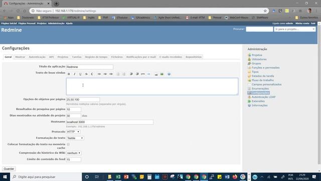 05 Realizando as primeiras configurações Redmine смотреть онлайн