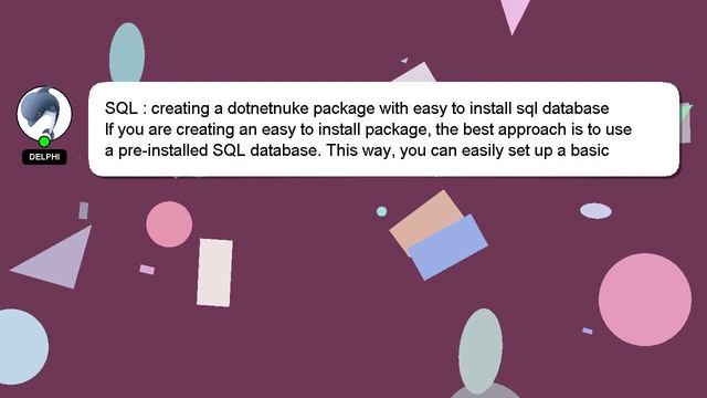 SQL : creating a dotnetnuke package with easy to install sql database смотреть онлайн