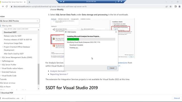 Visual Studio 2022 + SQL Data Tools (Analysis Services Projects 2022) - Installation. смотреть онлайн