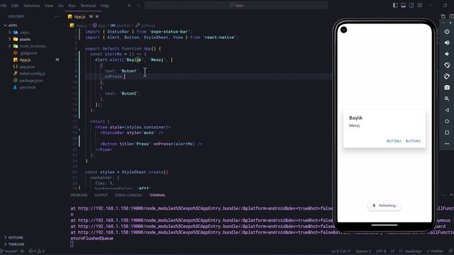 React Native - Alert Kullanımı смотреть онлайн