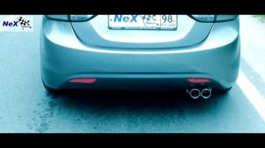 NeX® _Hyundai Elantra MD/V. Глушитель двойной с насадками Ø 76 мм. Естественный выхлопной девайс