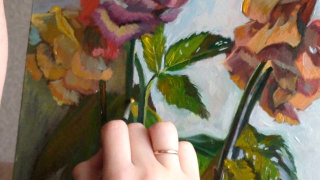 Процесс создания картины МАСЛОМ на холсте🌿 смотреть онлайн