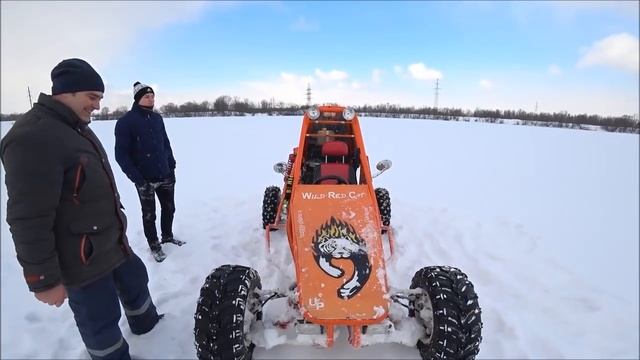 Багги "Wild Red Cat". Покатушки по замерзшему озеру. смотреть онлайн