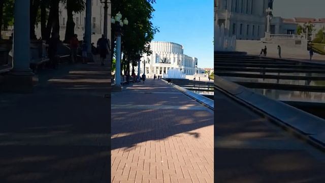 Большой театр оперы и балета и его фонтан. смотреть онлайн