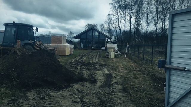 Монолитная плита под гараж. Разработка котлована. маяки смотреть онлайн