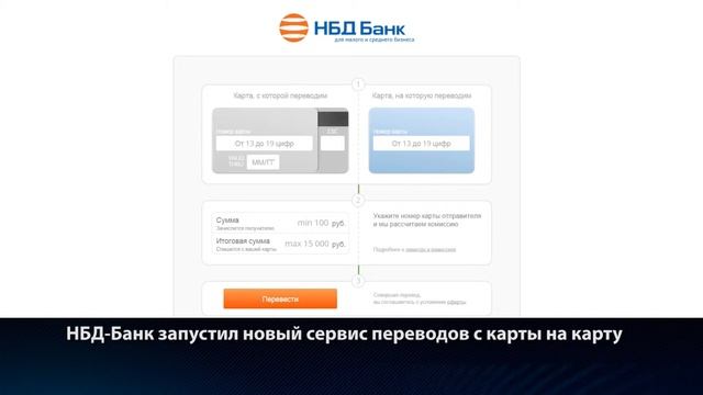 НБД-Банк запустил новый сервис переводов с карты на карту смотреть онлайн