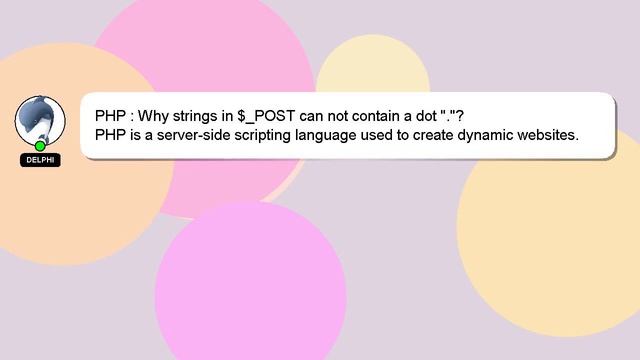 PHP : Why strings in $_POST can not contain a dot "."? смотреть онлайн