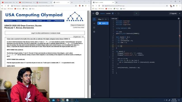 USACO 2020 US Open Silver Walkthrough: Social Distancing смотреть онлайн