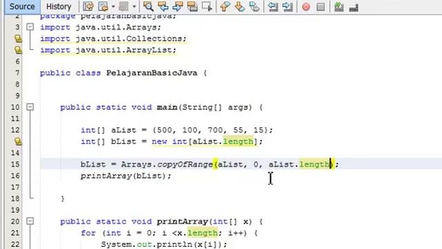 Basic Java 22 pelajaran Arrays arrayscopy() dan copyOfRange() смотреть онлайн
