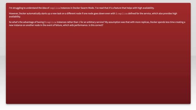 What's the main advantage of using replicas in Docker Swarm Mode? смотреть онлайн