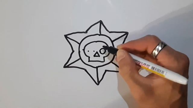 Let's learn to draw Icon Brawl Stars / Учимся рисовать знак Brawl Stars смотреть онлайн