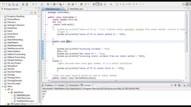 Static keyword in Java смотреть онлайн