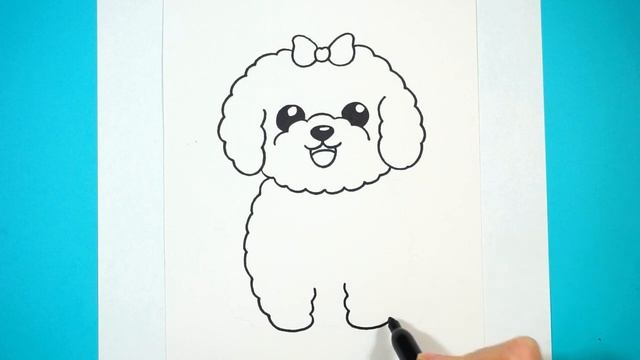 Как нарисовать собаку пуделя. Простой рисунок для срисовки. How To Draw A Poodle Dog. Simple Drawin