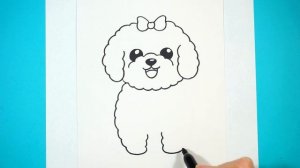 Как нарисовать собаку пуделя. Простой рисунок для срисовки. How to draw a poodle dog. Simple drawin