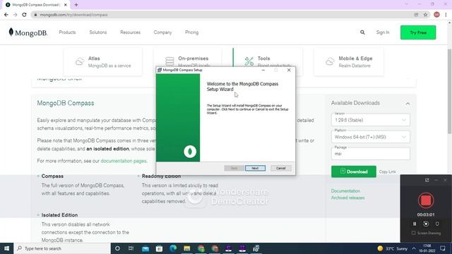 HOW TO INSTALL MONGODB COMPASS ON WINDOWS IN 2022 || TUTORIAL IN 6 MINS смотреть онлайн