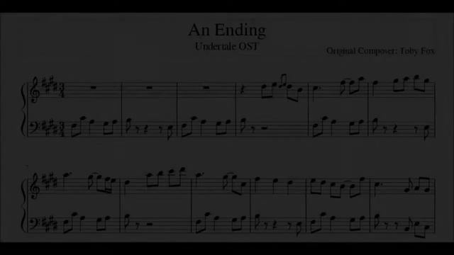 Undertale || An Ending (Sheet Music - Piano) смотреть онлайн