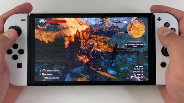 The Witcher 3 OLED Nintendo Switch Gameplay