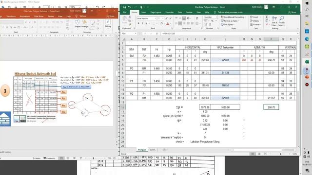 Olah Data Poligon Tertutup (3) : Perhitungan Sudut Azimuth (MS Excel Applied) смотреть онлайн