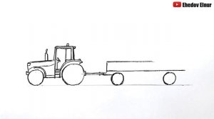 Как нарисовать Трактор с прицепом