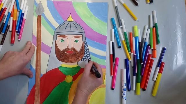 Как нарисовать богатыря. 3 занятие #Маленький_художник смотреть онлайн