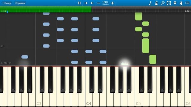 Натали - Ветер с моря дул (на пианино Synthesia) смотреть онлайн