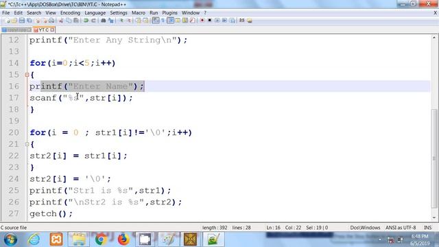 C Language in Hindi | 2D char array | example | part 2 смотреть онлайн