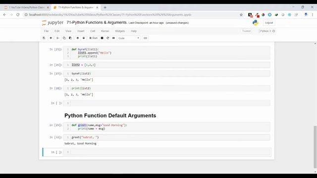 75-Python Functions - Default Argument смотреть онлайн