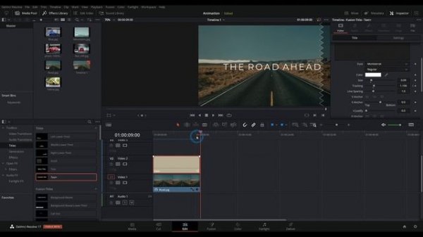 HOW TO ANIMATE TEXT IN RESOLVE 17 - DaVinci Resolve Basics Tutorial