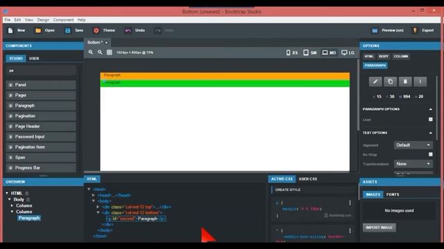 Footers at the bottom in Bootstrap Studio смотреть онлайн