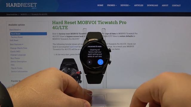 Hard Reset MOBVOI TicWatch Pro 4G – Wipe Data & Erase Storage смотреть онлайн