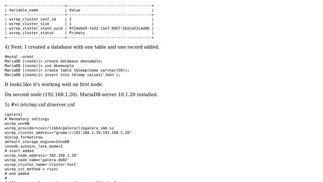 I can't add an extra node to mariadb cluster 10.1 смотреть онлайн