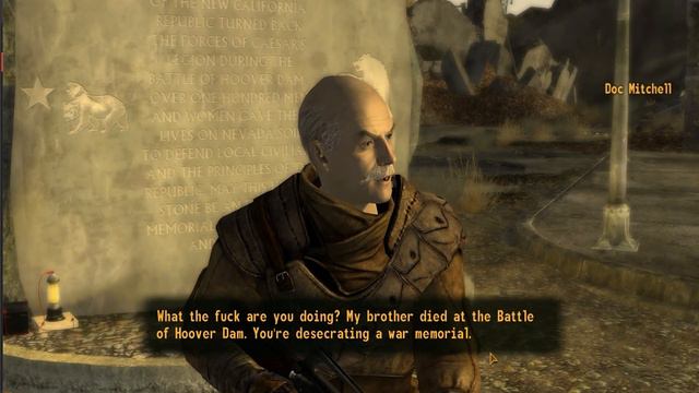 Desecrating Doc Mitchells NCR War Memorial in Fallout New Vegas смотреть онлайн