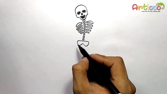 How To Draw Human Skeleton Step by Step #HumanSkeleton смотреть онлайн